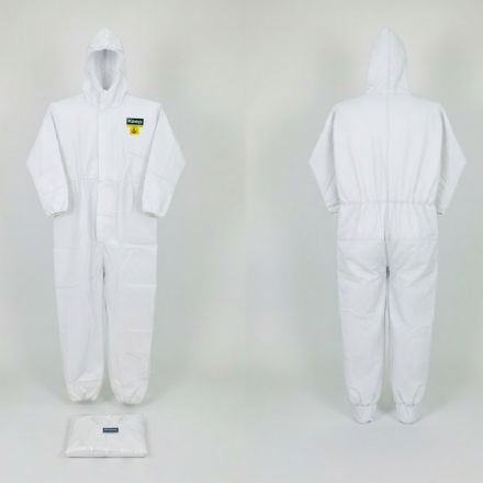 Antistatic ESD Disposable Cleanroom Coverall- White