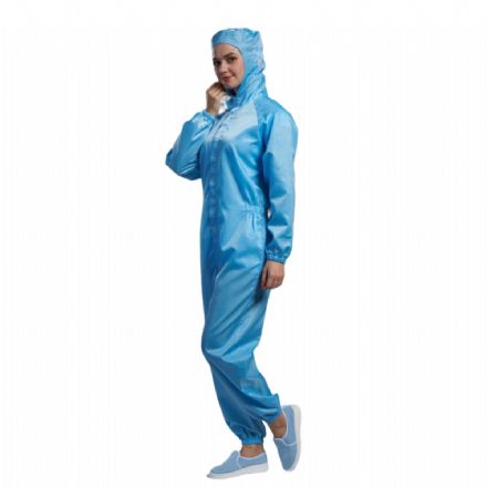 Blue Cleanroom Coverall with Hood