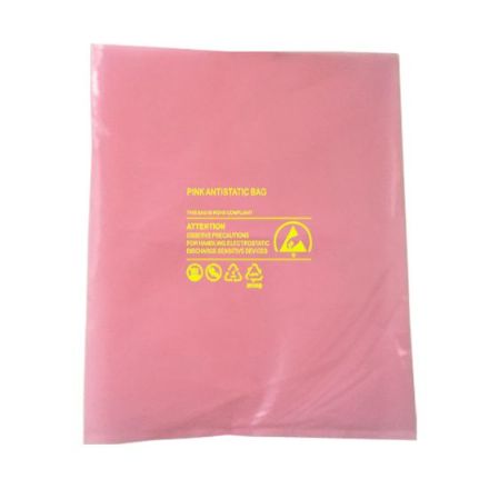 Dissipative Antistatic  Ziplock Pink Bag 