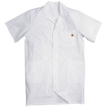 Antistatic ESD White Apron Short Sleeve