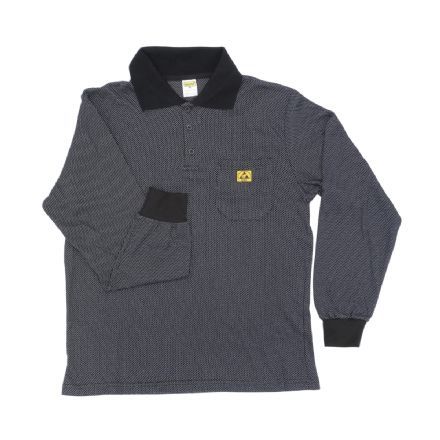 Antistatic ESD Long Sleeve Polo T-Shirt Black