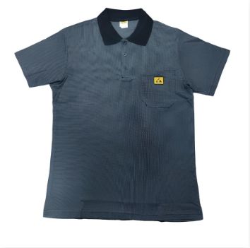 Antistatic ESD Short Sleeve Polo T-shirt Navy Blue